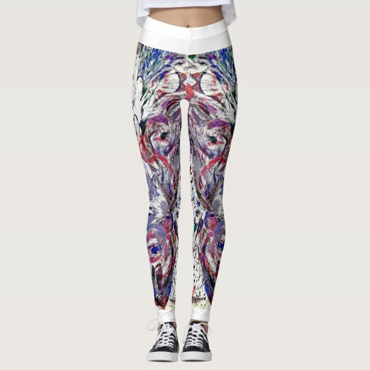 Indigo met wit leggings (Voorkant)