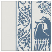 Indigo Middeleeuwse Vogel Strepen Stof (Close Up)