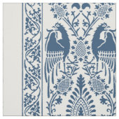 Indigo Middeleeuwse Vogel Strepen Stof (Swatch)