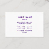 Indigo Minimalist Monogrammed Elegant Visitekaartje (Achterkant)