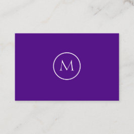 Indigo Minimalist Monogrammed Elegant Visitekaartje