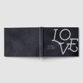 Indigo modern eenvoudig liefde bruiloft gastenboek (Volledig)