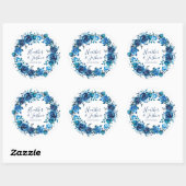 Indigo Mood Floral Wedding Ronde Sticker (Vel)