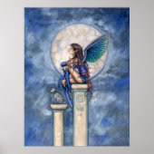 Indigo Moon Fairy en Cat Poster Print (Voorkant)