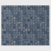 Indigo Mudcloth | Ambachtelijk Weefsel Cadeaupapier (Vlak)