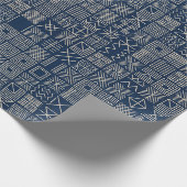 Indigo Mudcloth | Ambachtelijk Weefsel Cadeaupapier (Hoek)