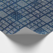 Indigo Mudcloth | Mosaic Minimalist Cadeaupapier (Hoek)