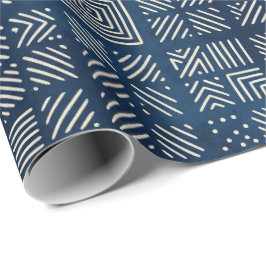 Indigo Mudcloth | Mosaic Minimalist Cadeaupapier