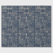 Indigo Mudcloth | Symmetrie Cadeaupapier (Vlak)