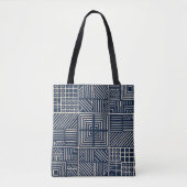 Indigo Mudcloth | Symmetrie Tote Bag (Voorkant)
