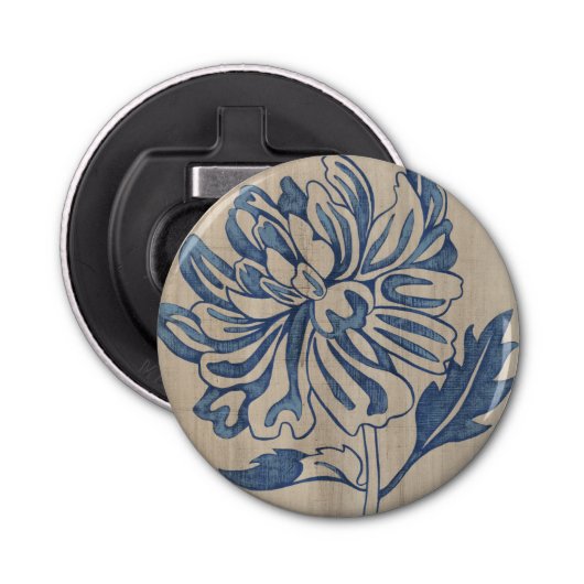 Indigo Mum Button Flesopener (Voorkant)