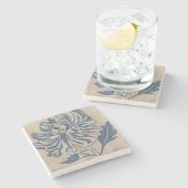 Indigo Mum Stenen Onderzetter (Zijkant)