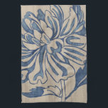 Indigo Mum Theedoek<br><div class="desc">Floral</div>