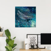 Indigo Mystique Underwater Mermaid Poster (Thuiskantoor)