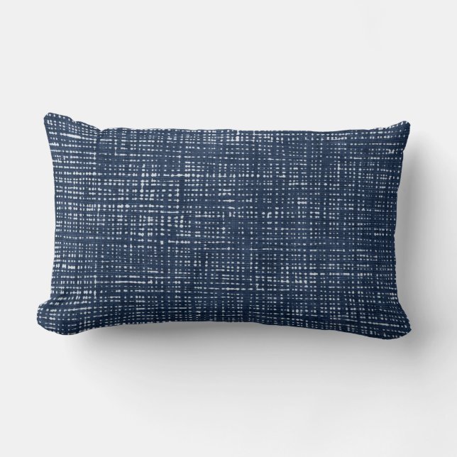 Indigo Navy blauw lumbaal kussen (Voorkant)