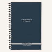 Indigo Navy Blauwe Klassieke Streep Spiraal Notitieboek (Voorkant)