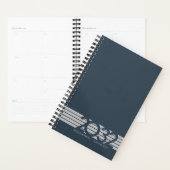 Indigo Navy Blue Bottom Stripe Spiral Wekelijks Planner (Display)