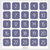 Indigo Navy Blue Custom Square Number Stickers (Vel)