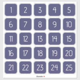 Indigo Navy Blue Custom Square Number Stickers