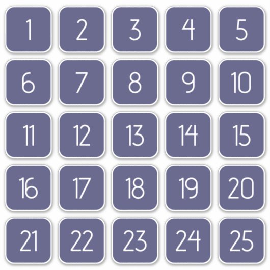 Indigo Navy Blue Custom Square Number Stickers (Voorkant)