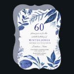 Indigo Navy Blue Leaf Floral 60th Birthday Invite Kaart<br><div class="desc">Indigo Navy Blue Leaf Floral 60th Birthday Invite Bekijk passend collectie in Niche en nestwinkel</div>