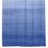 Indigo Navy Blue Ombre Waterverf Patroon Douchegordijn (Voorkant)
