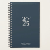 Indigo Navy Blue Split Year Spiral Weekly Planner (Voorkant)