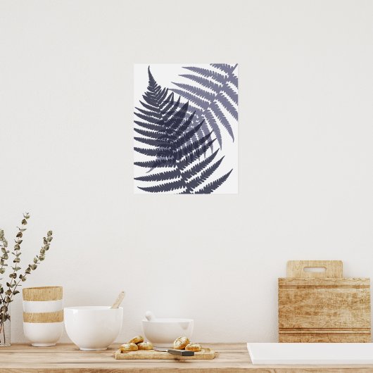 Indigo Navy Blue Tree Print Pattern (Keuken)