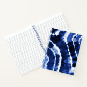 Indigo Navy Denim Blue Fun Cool Tie Dye Waterverf Notitieboek (Binnen)