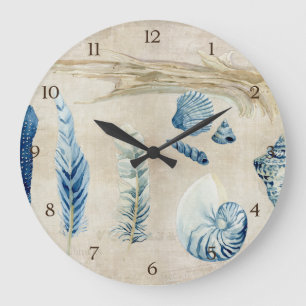 Indigo Ocean Beach Sketchbook Waterverf Shells Grote Klok