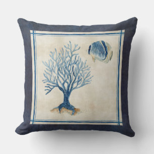 Indigo Ocean Beach Waterverf Coral F Kussen