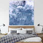 Indigo Ocean Foaming Zee Water Canvas Afdruk (Insitu (Slaapkamer))