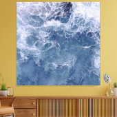 Indigo Ocean Foaming Zee Water Canvas Afdruk (Insitu (Woonkamer))
