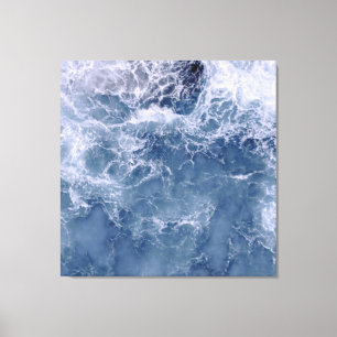Indigo Ocean Foaming Zee Water Canvas Afdruk