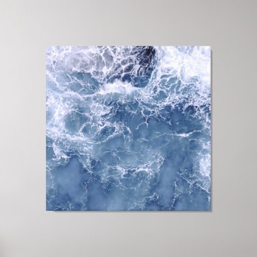 Indigo Ocean Foaming Zee Water Canvas Afdruk (Voorkant)