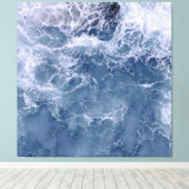 Indigo Ocean Foaming Zee Water Canvas Afdruk (Insitu (Houten vloer))