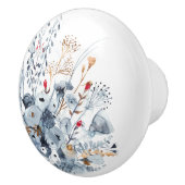 Indigo & Ochre - Waterverf Flowers Keramische Knop (Rechts)