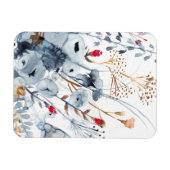 Indigo & Ochre - Waterverf Flowers Magneet (Horizontaal)