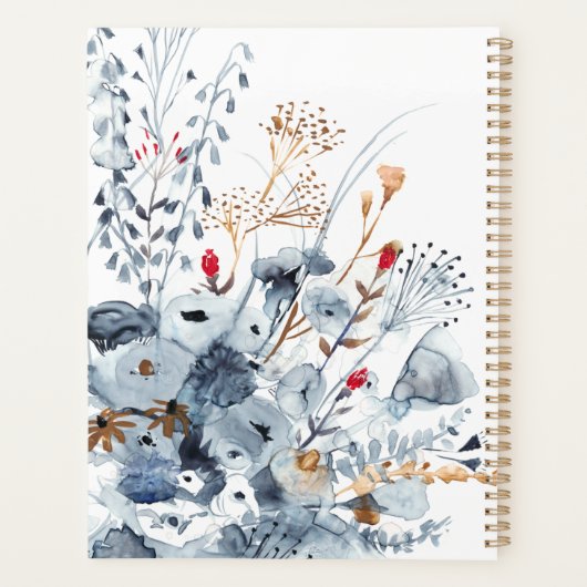 Indigo & Ochre - Waterverf Flowers Planner (Achterkant)
