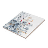 Indigo & Ochre - Waterverf Flowers Tegeltje (Zijkant)