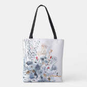 Indigo & Ochre - Waterverf Flowers Tote Bag (Achterkant)