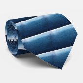 Indigo Ombre Fade Dip Dyed Shibori Stropdas (Opgerold)