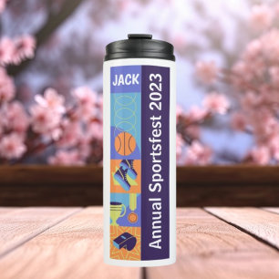 Indigo Oranje Blue Business Water Fles Tumbler