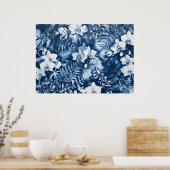 Indigo Orchide Varentropische Cyanotype Poster (Keuken)
