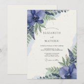 Indigo Orchidee Huwelijk Kaart (Voorkant / Achterkant)