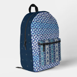 Indigo Ottomaanse en Japanse geïnspireerde ambacht Bedrukte Rugzak