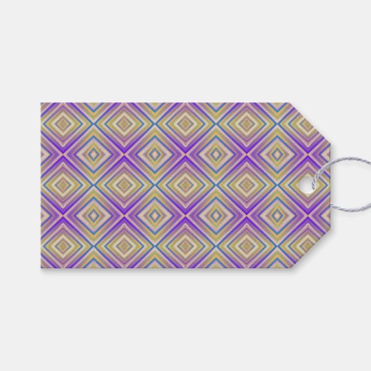 Indigo Paars Alternative Diamond Pattern Cadeaulabel (Voorkant (Horizontaal))
