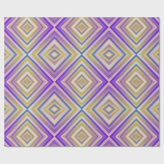 Indigo Paars Alternative Diamond Pattern Cadeaupapier (Vlak)