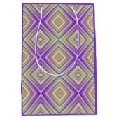 Indigo Paars Alternative Diamond Pattern Medium Cadeauzakje (Voorkant)
