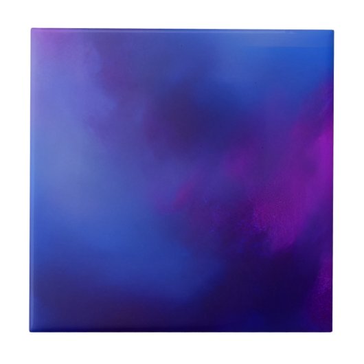 Indigo paarse abstracte kunstkeramische tegel tegeltje (Voorkant)